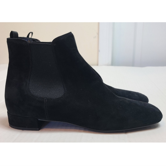 PRADA Black Suede Ankle Chelsea Booties - Picture 3 of 13